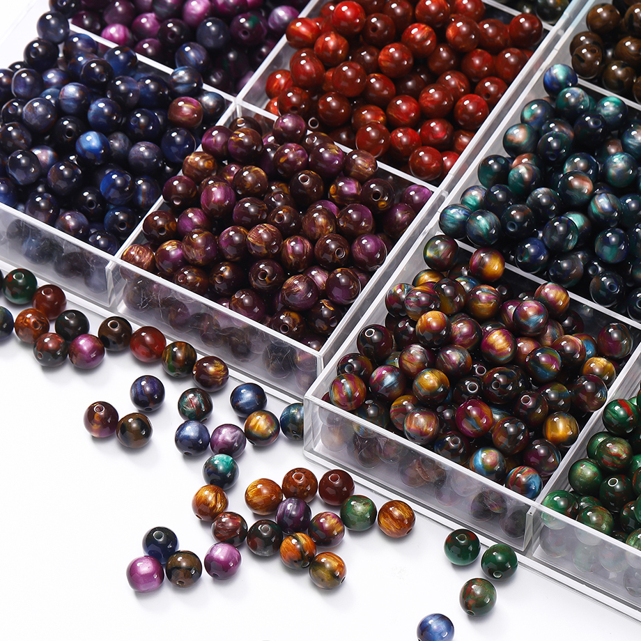 Resin Craft Material - 20-50pcs/lot Glitter Mitation Cat Eye Round