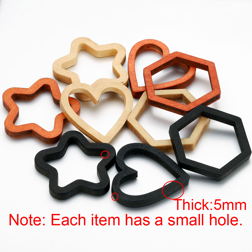 10pcs Wood Heart Square Silico - Resin Crafts ulasan dan harga