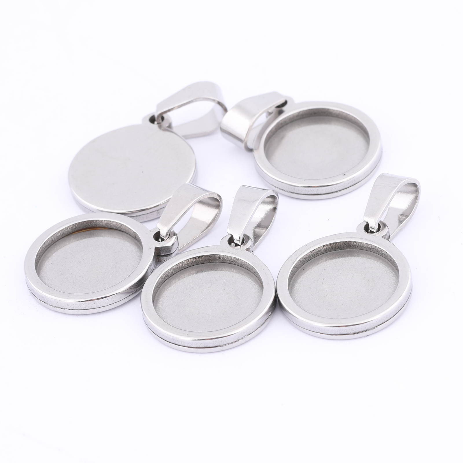 10pcs Gold Plated Black 12mm R - Bezels Set Pendant ulasan dan harga
