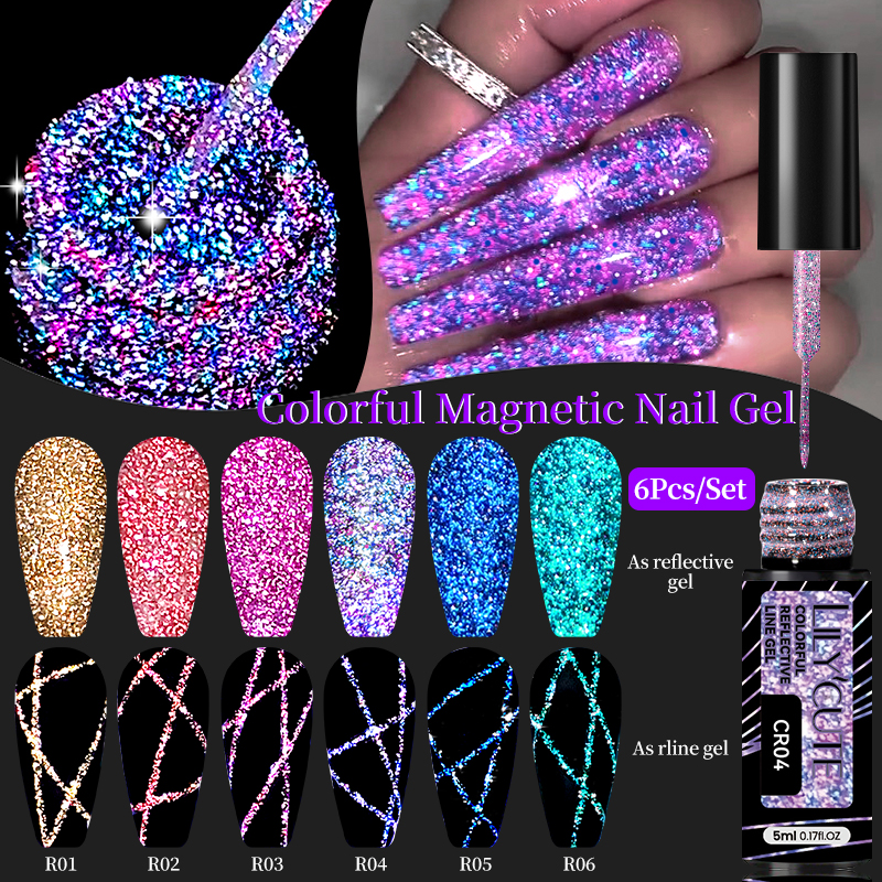 LILYCUTE 6Pcs/Set 5ml Reflecti - Resin Glitter Pack ulasan dan harga