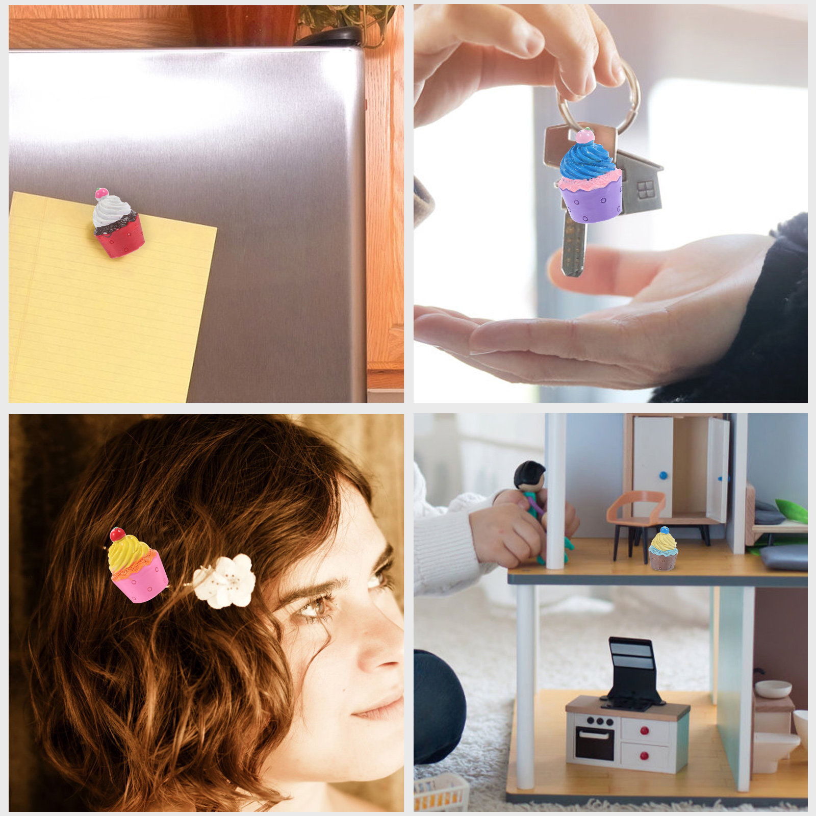 8Pcs Resin Simulated Cupcake D - Resin Crafts ulasan dan harga