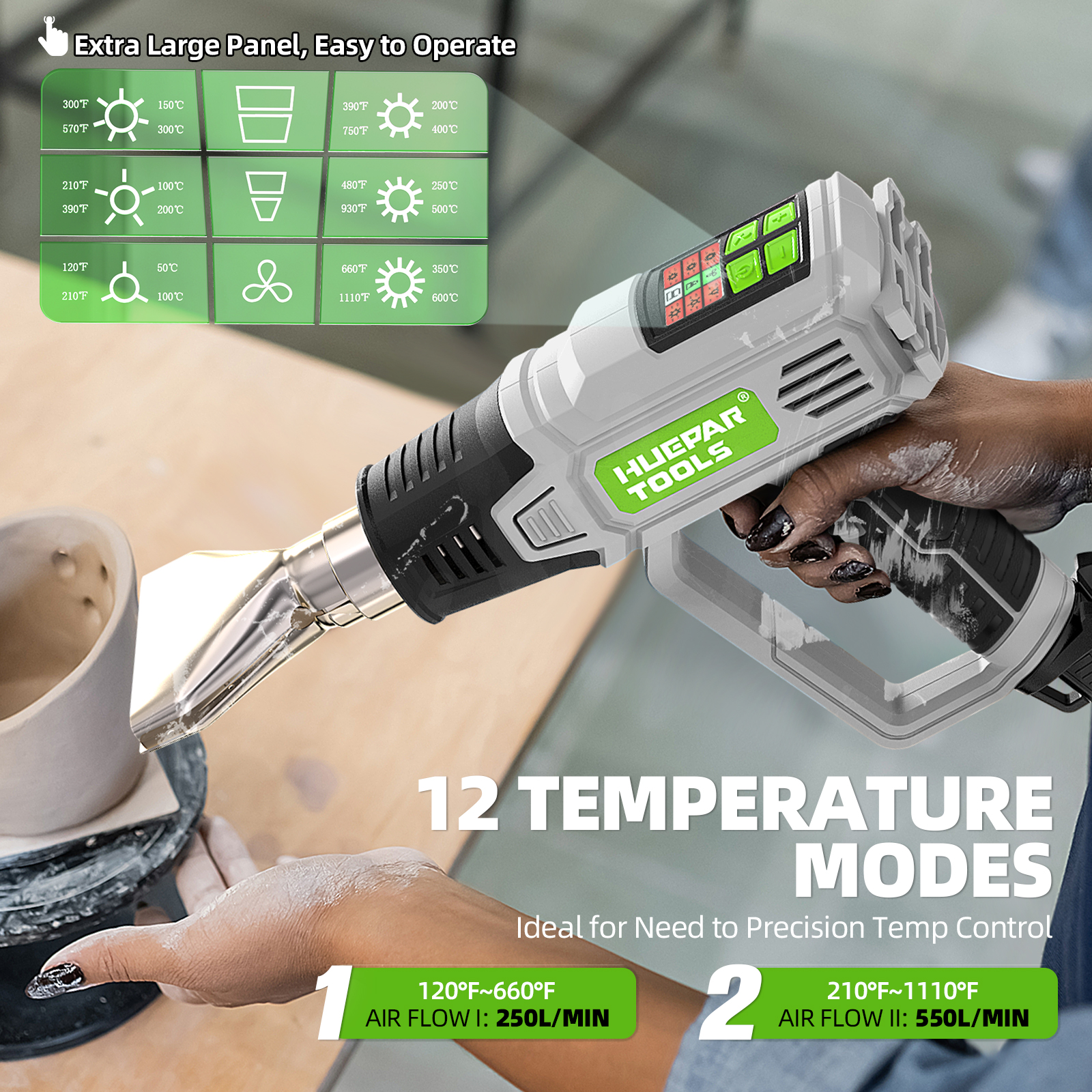 Hot Air Gun with LCD 12 Variab - Heat Gun Small ulasan dan harga