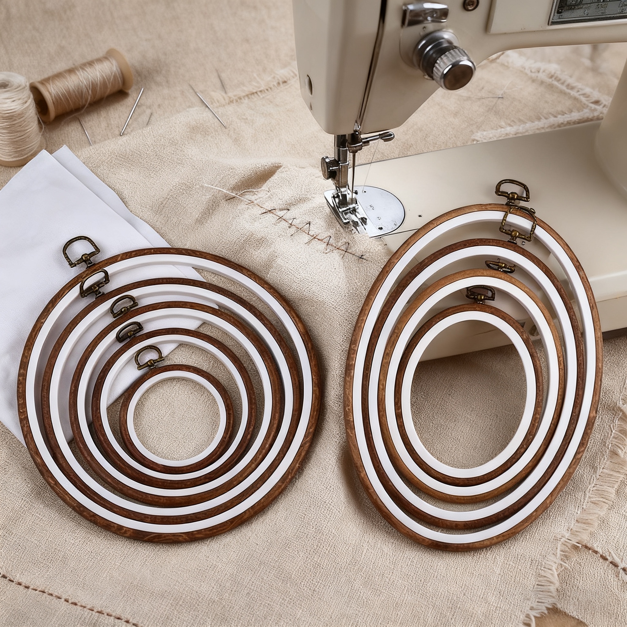 10PCS Sewing Tool Round Oval I - Wood Ring Blank ulasan dan harga