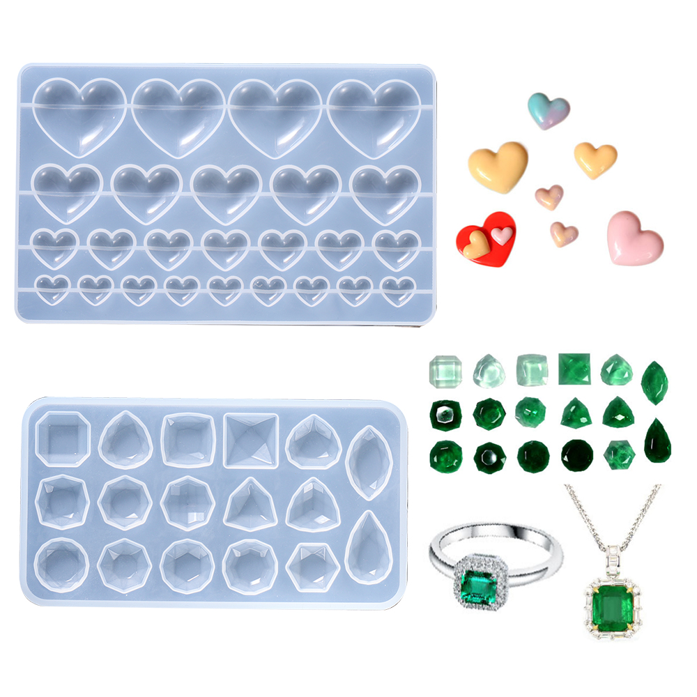 Love Heart Silicone Mold Jewel - Flower Preservation Resin ulasan dan harga