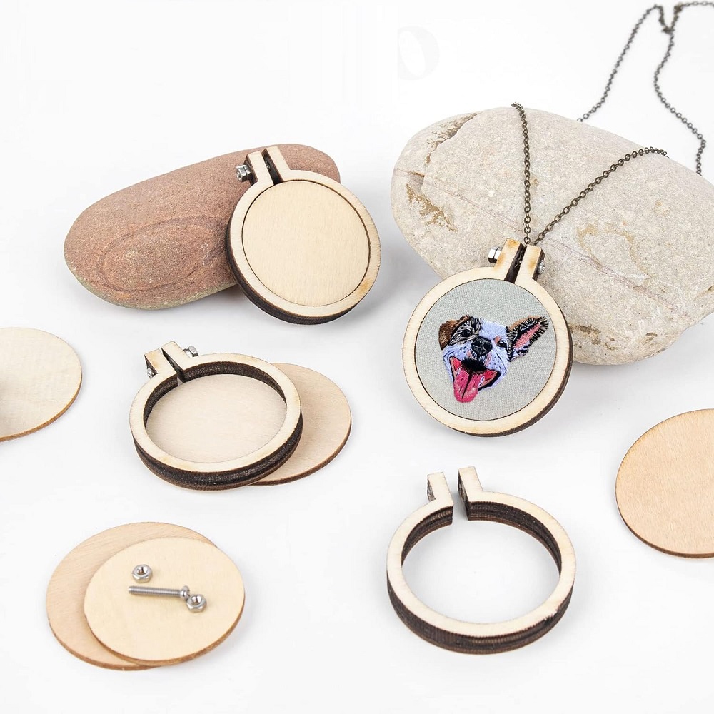10PCS Mini Embroidery Hoop Woo - Wood Ring Blank ulasan dan harga