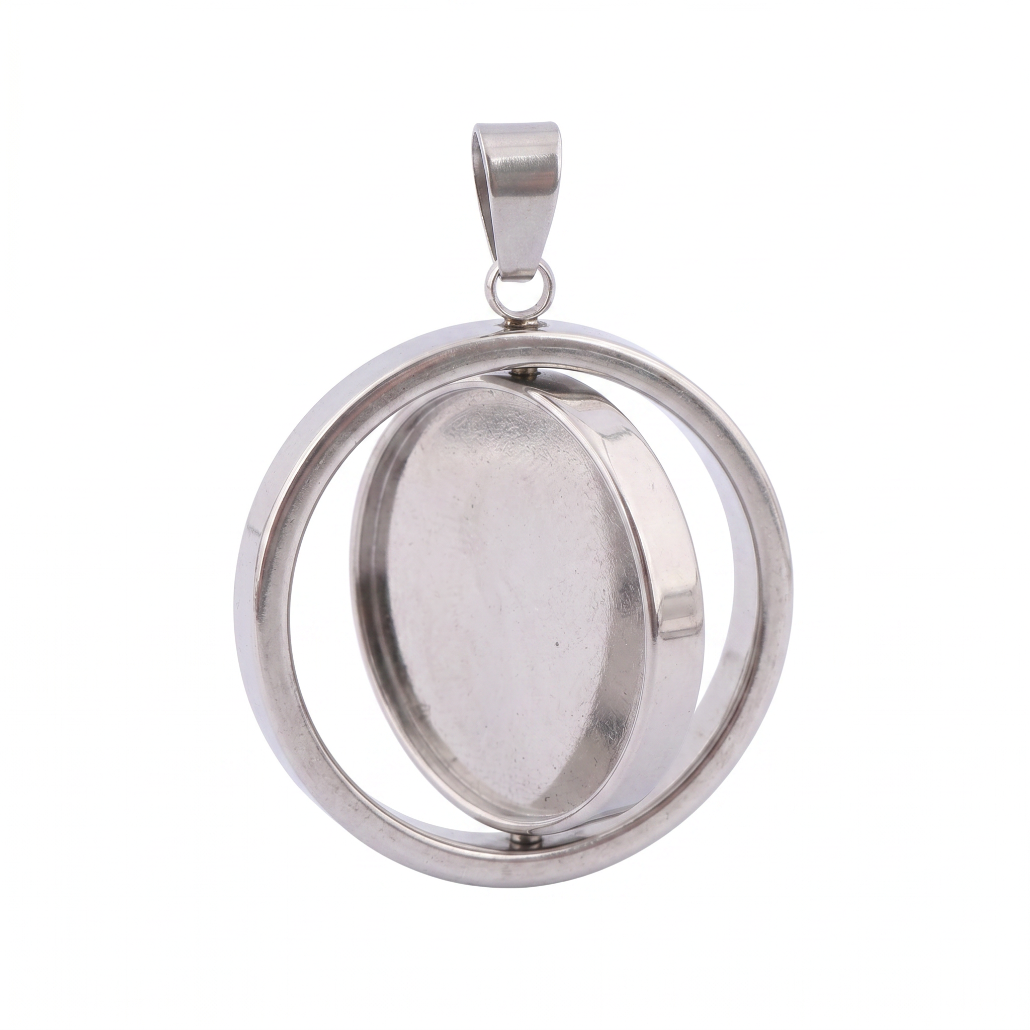 3pcs Stainless Steel  Rotatabl - Bezels Set Pendant ulasan dan harga