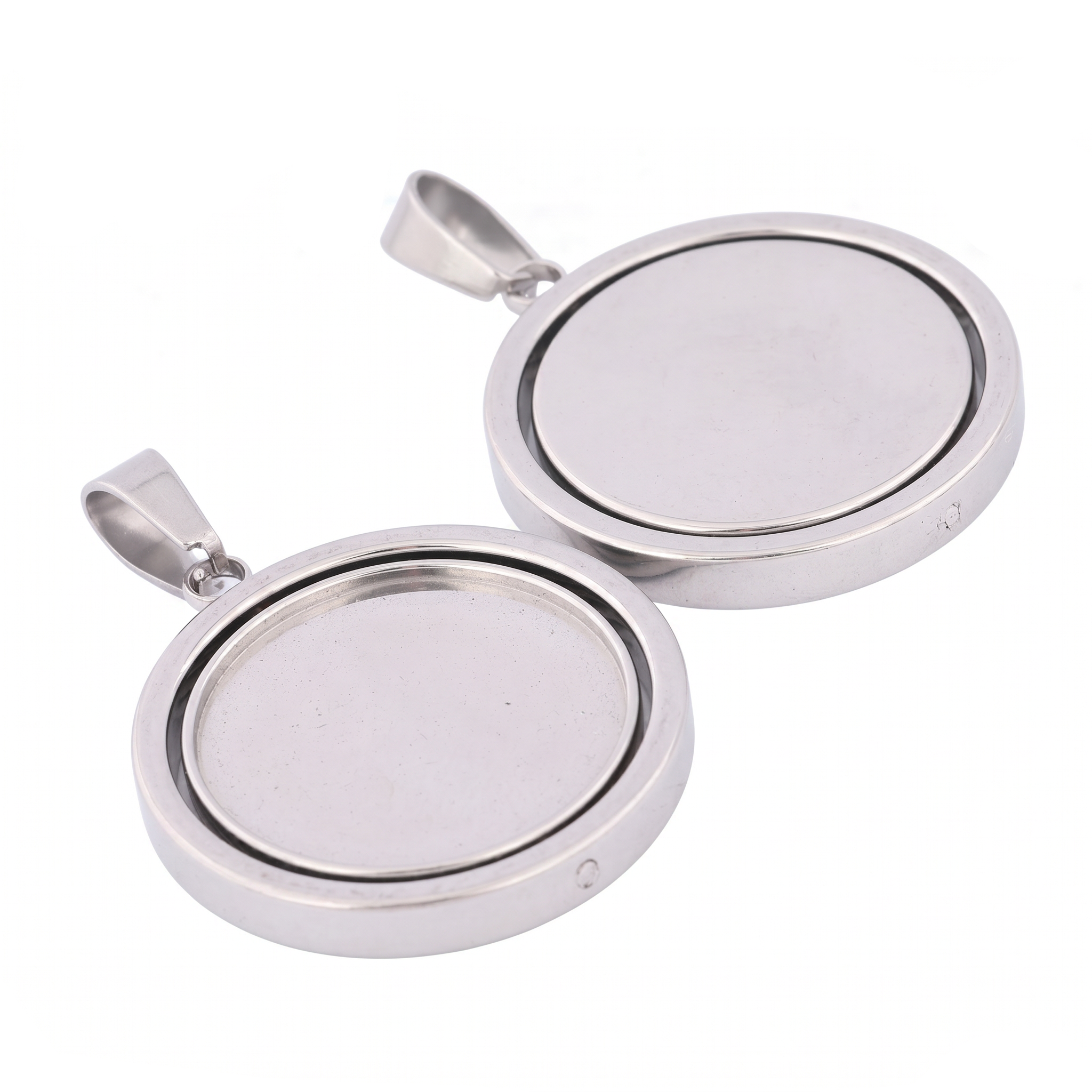 3pcs Stainless Steel  Rotatabl - Bezels Set Pendant ulasan dan harga