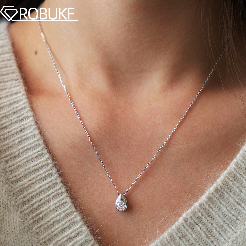 0.3/0.5CT Solitaire Diamond Mo - Bezels Set Pendant ulasan dan harga