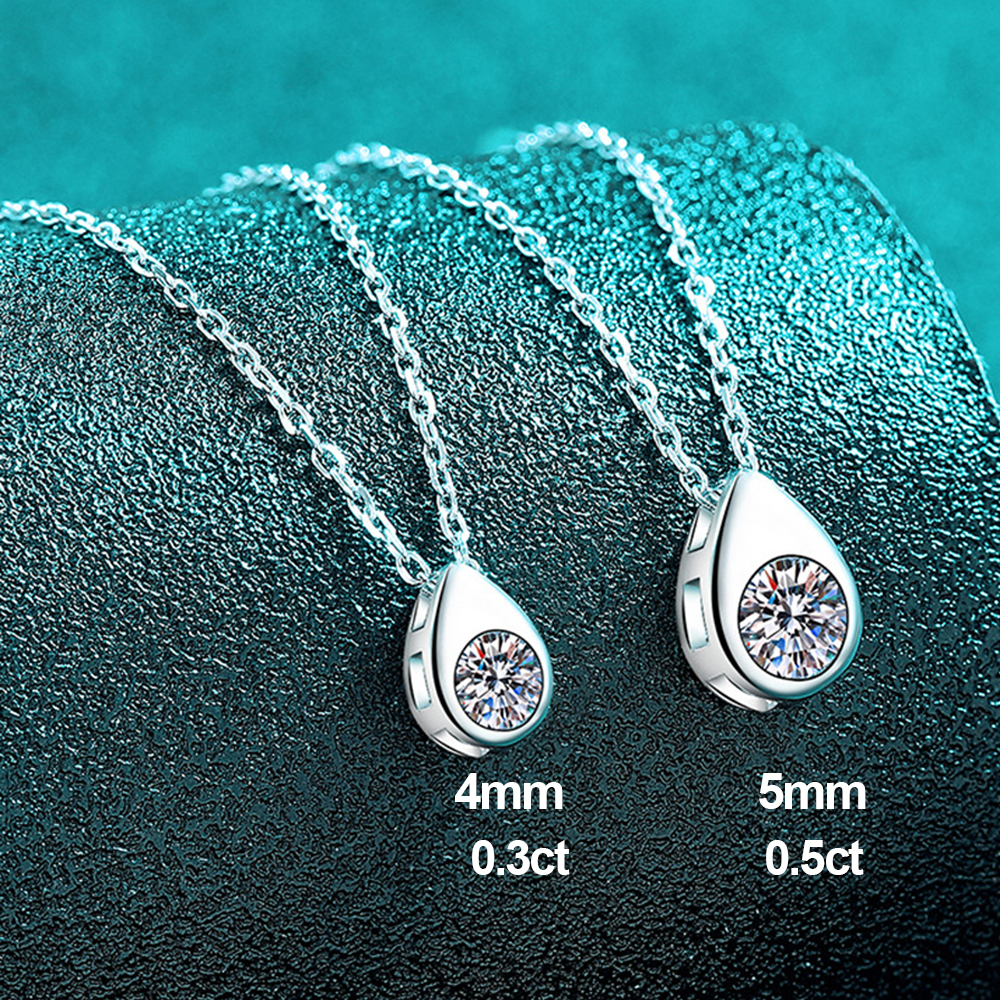 0.3/0.5CT Solitaire Diamond Mo - Bezels Set Pendant ulasan dan harga