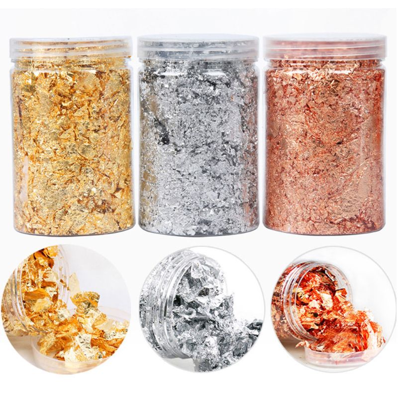 3Box Gold Leaf Flakes Foil Pap - Gold Foil Flakes ulasan dan harga