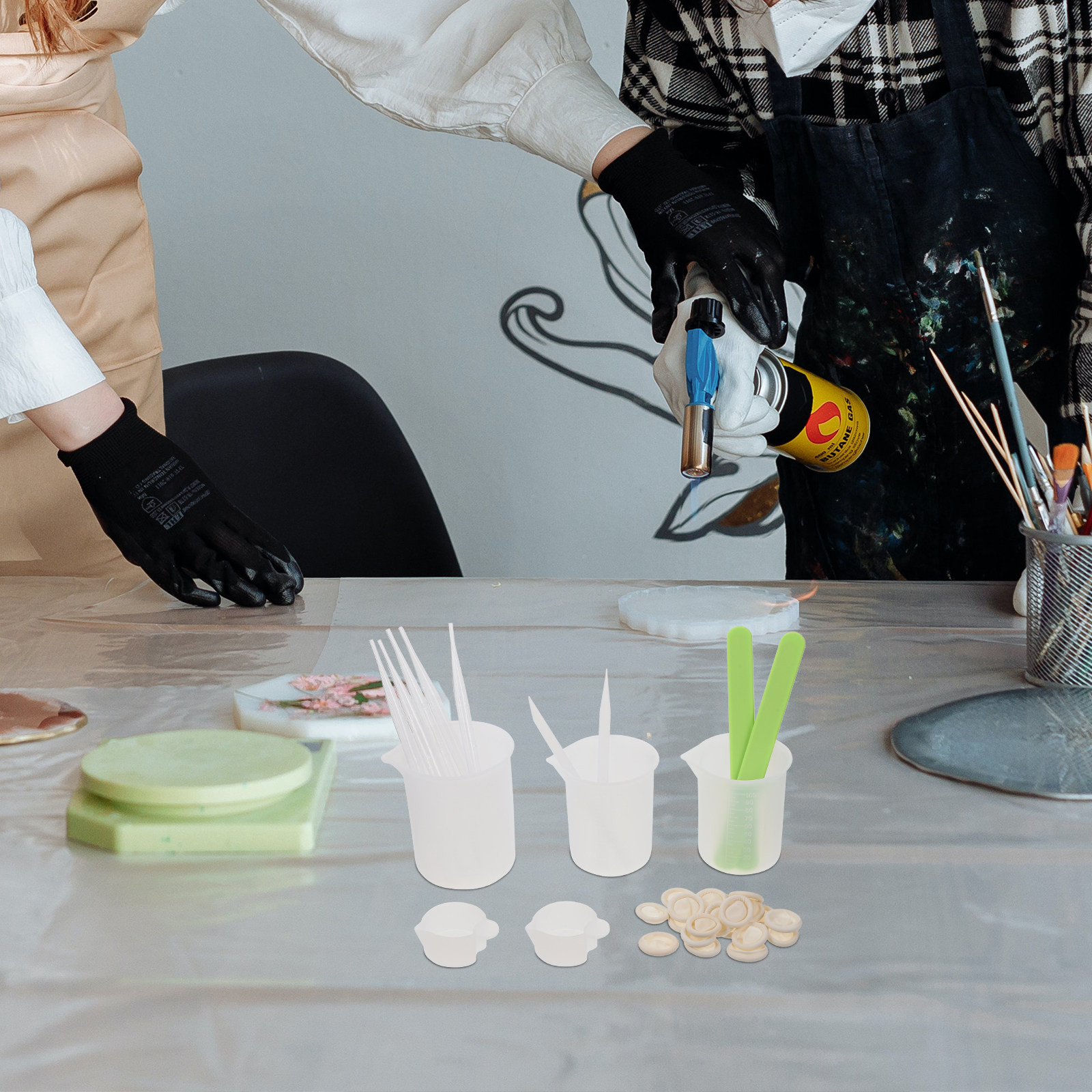 1Set Premium Reusable Silicone - Mixing Cup Silicone ulasan dan harga