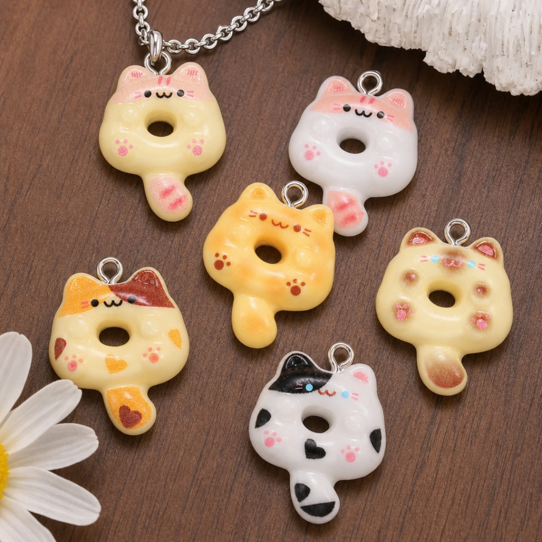 10Pcs Kawaii Cartoon Cat Resin - Resin Crafts Diy ulasan dan harga