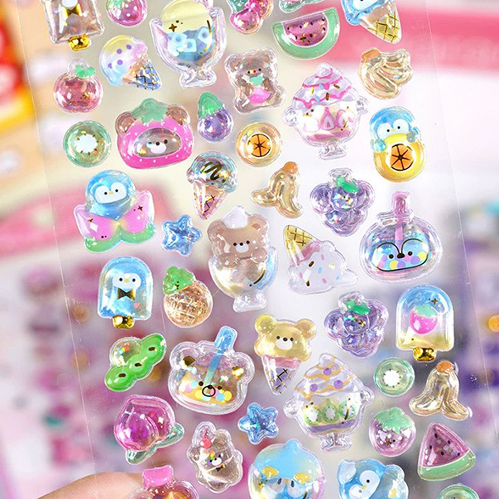 Cute Animal Sticker Pack 3D Sp - Resin Glitter Pack ulasan dan harga