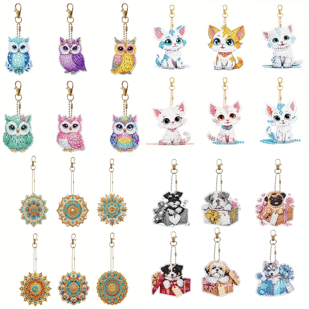 6-piece/set DIY Diamond Keycha - Resin Craft Kit ulasan dan harga
