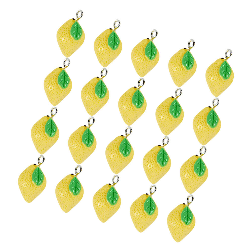20Pcs Resin Lemon Charms Fruit - Resin Crafts ulasan dan harga