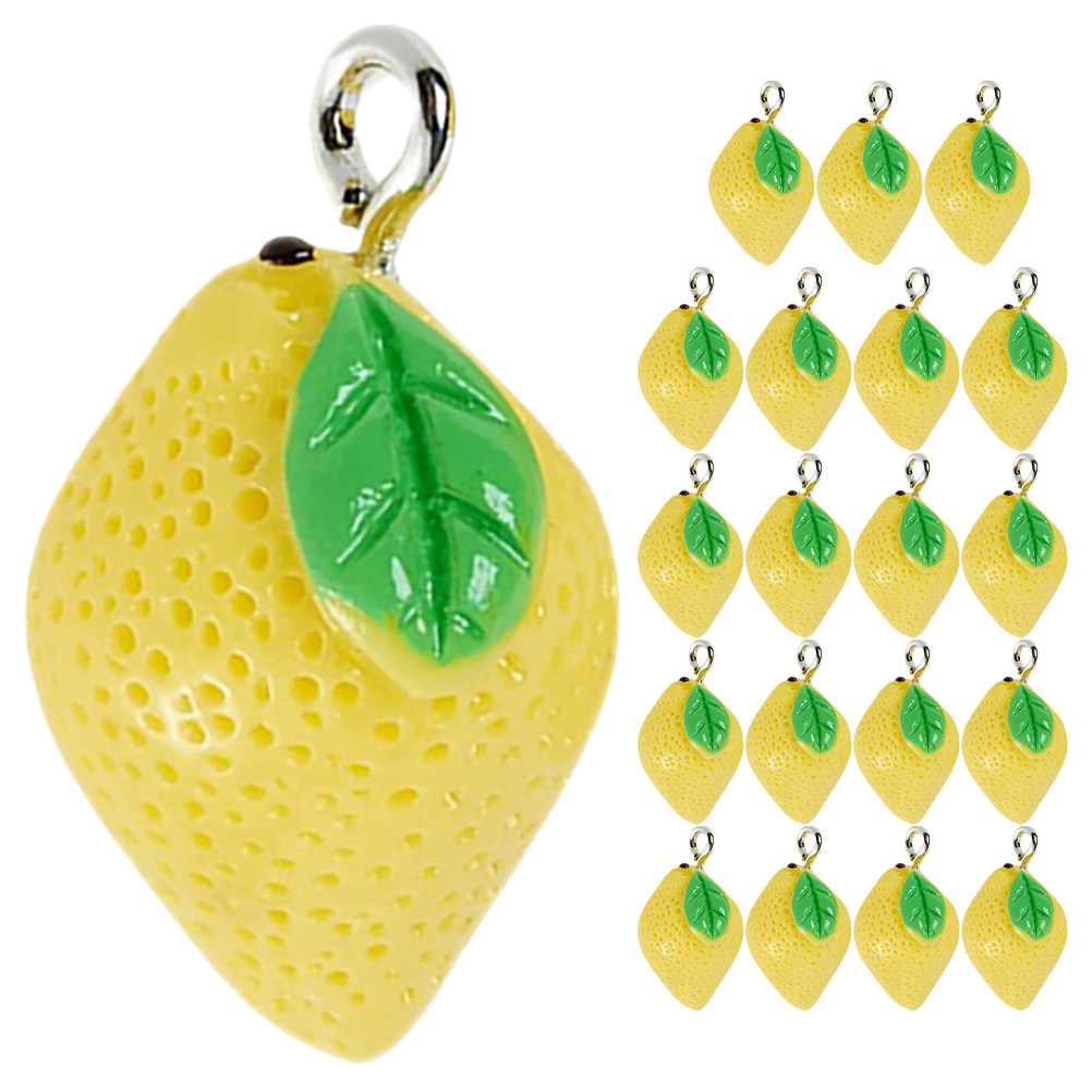 20Pcs Resin Lemon Charms Fruit - Resin Crafts ulasan dan harga