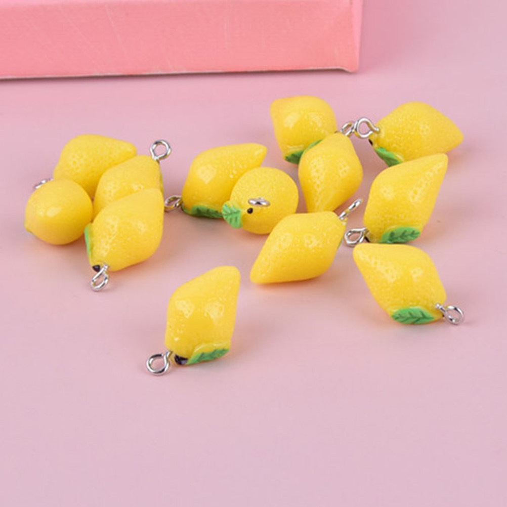 20Pcs Resin Lemon Charms Fruit - Resin Crafts ulasan dan harga