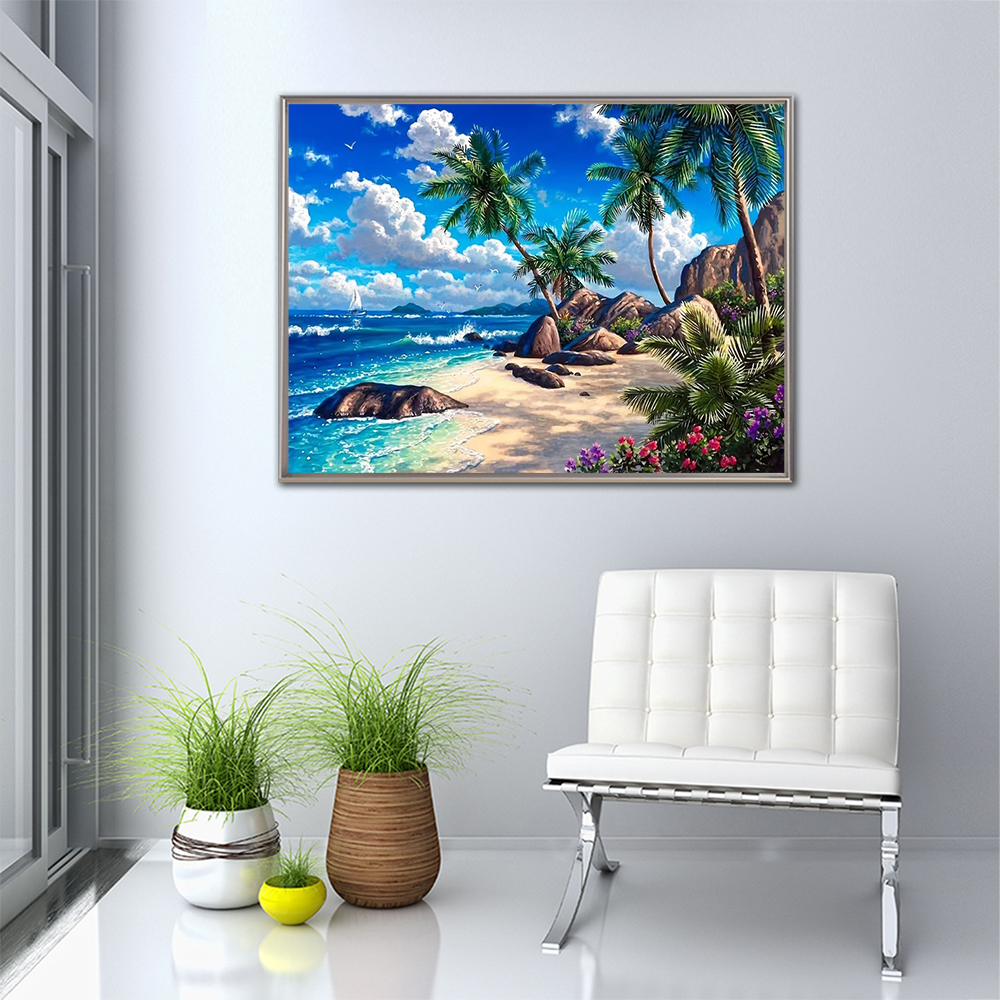 Diamond Embroidery Seaside Lan - Resin Craft For Beginners ulasan dan harga