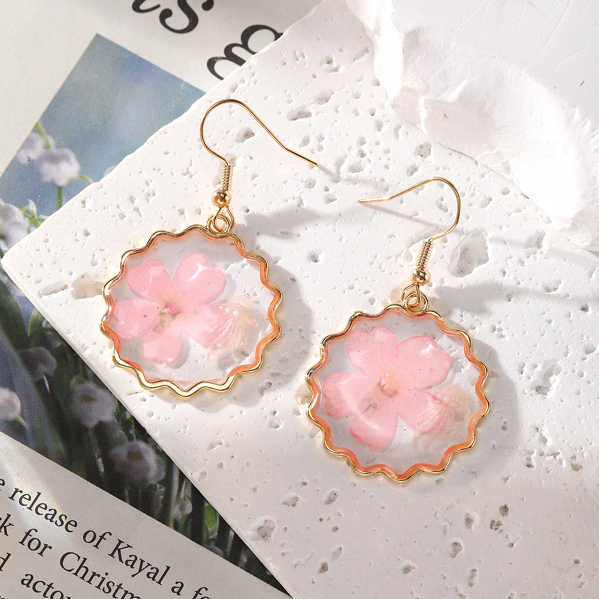 New Dried Flower Dangle Earrin - Dried Flower Bulk ulasan dan harga