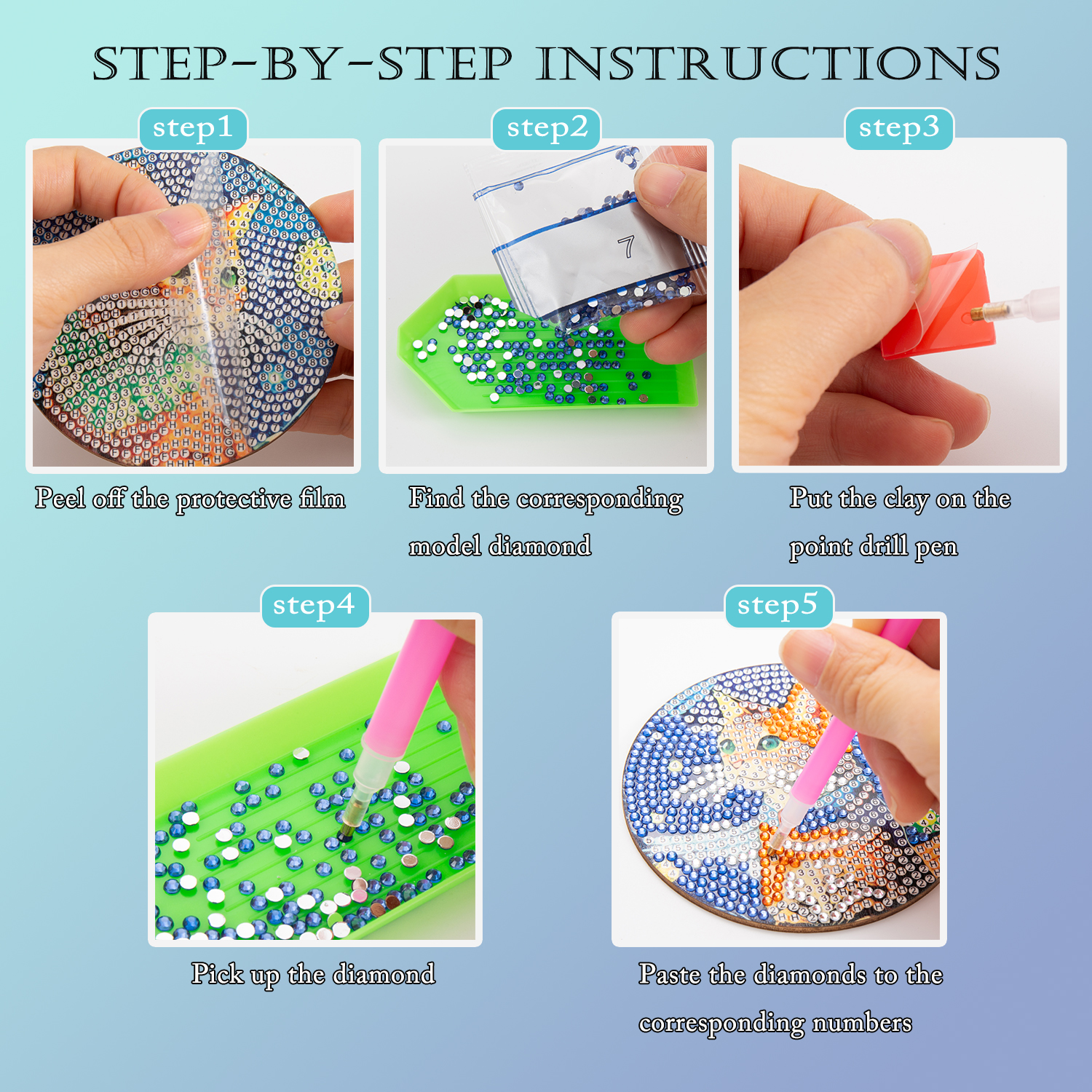 8 pieces/set of diamond painte - Resin Craft Kit ulasan dan harga