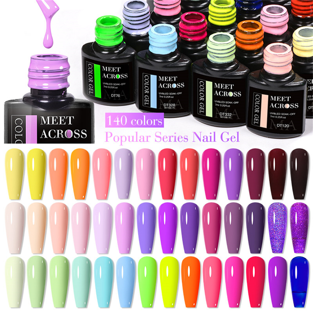 8pcs Gel Nail Polish Set HEMA  - Resin Glitter Pack ulasan dan harga