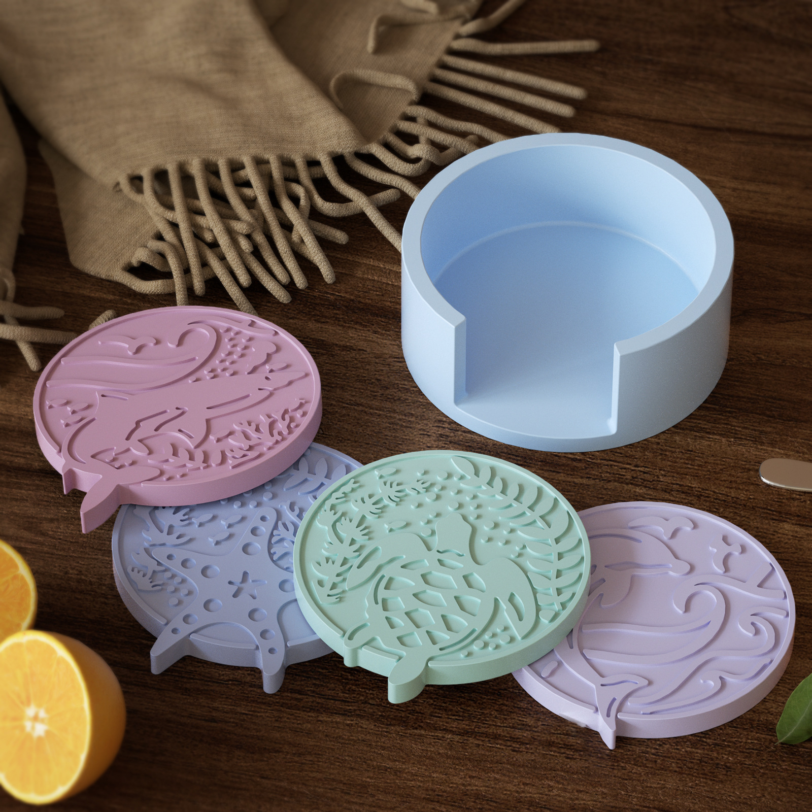 Plaster Coaster Storage Base M - Resin Ocean Wave Mold ulasan dan harga