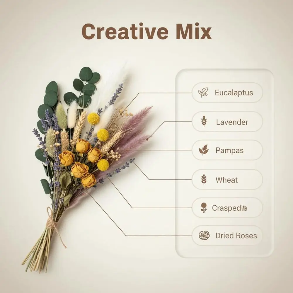 Natural Dried Flower Set, Mini - Dried Flower Bulk ulasan dan harga