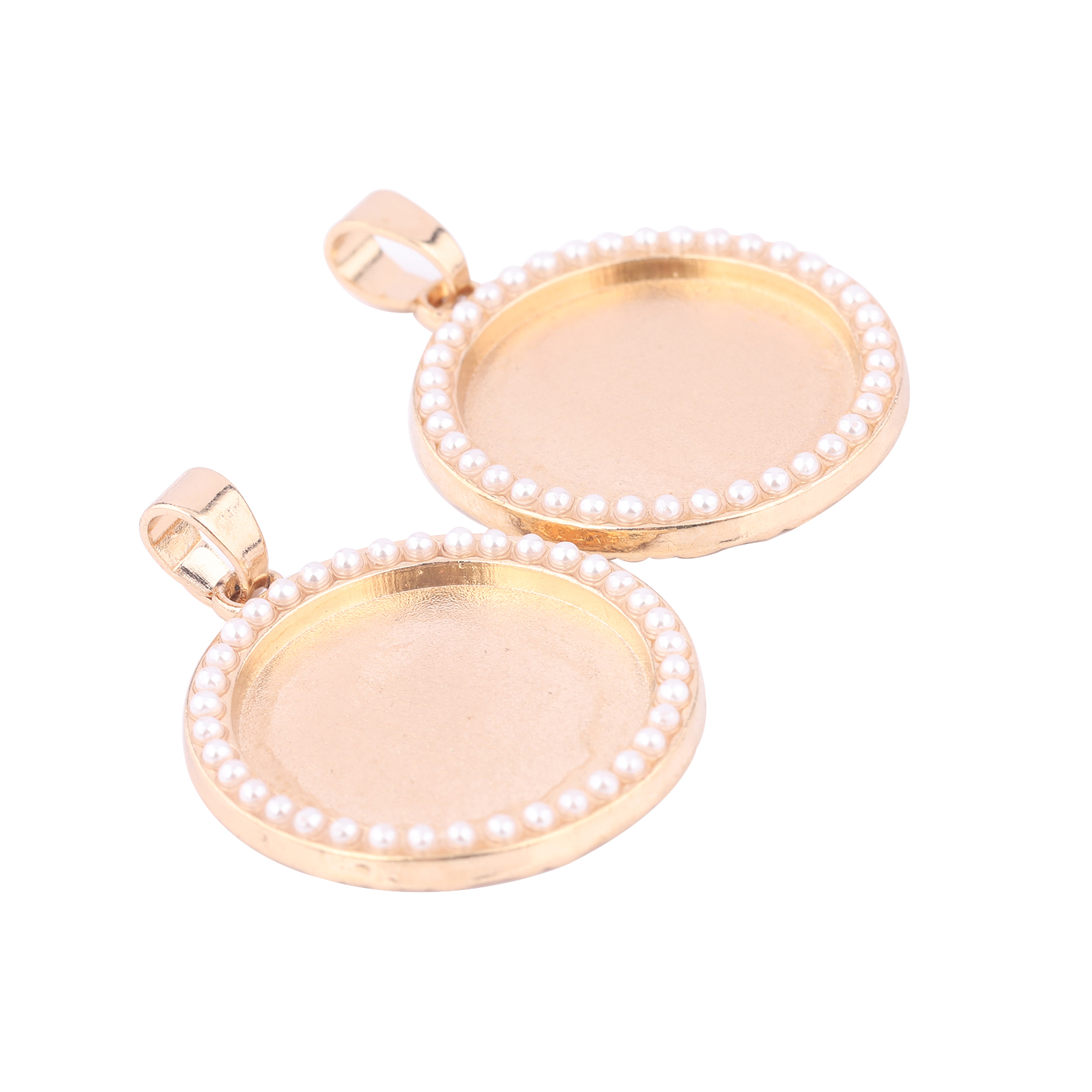 5pcs Kc Gold Pearl Cabochon Ba - Bezels Set Pendant ulasan dan harga