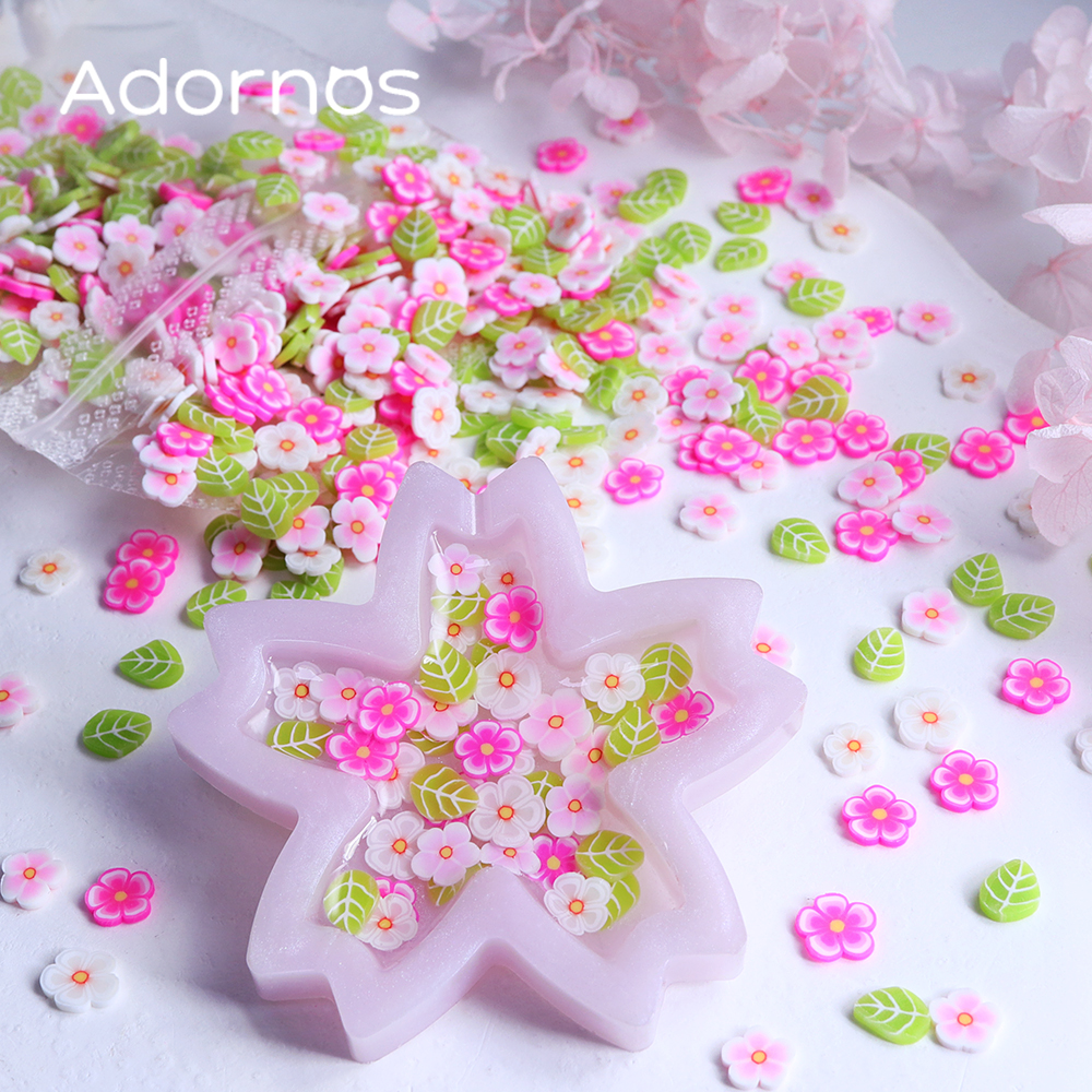10g Pink Flowers Polymer Clay  - Flower Preservation Resin ulasan dan harga