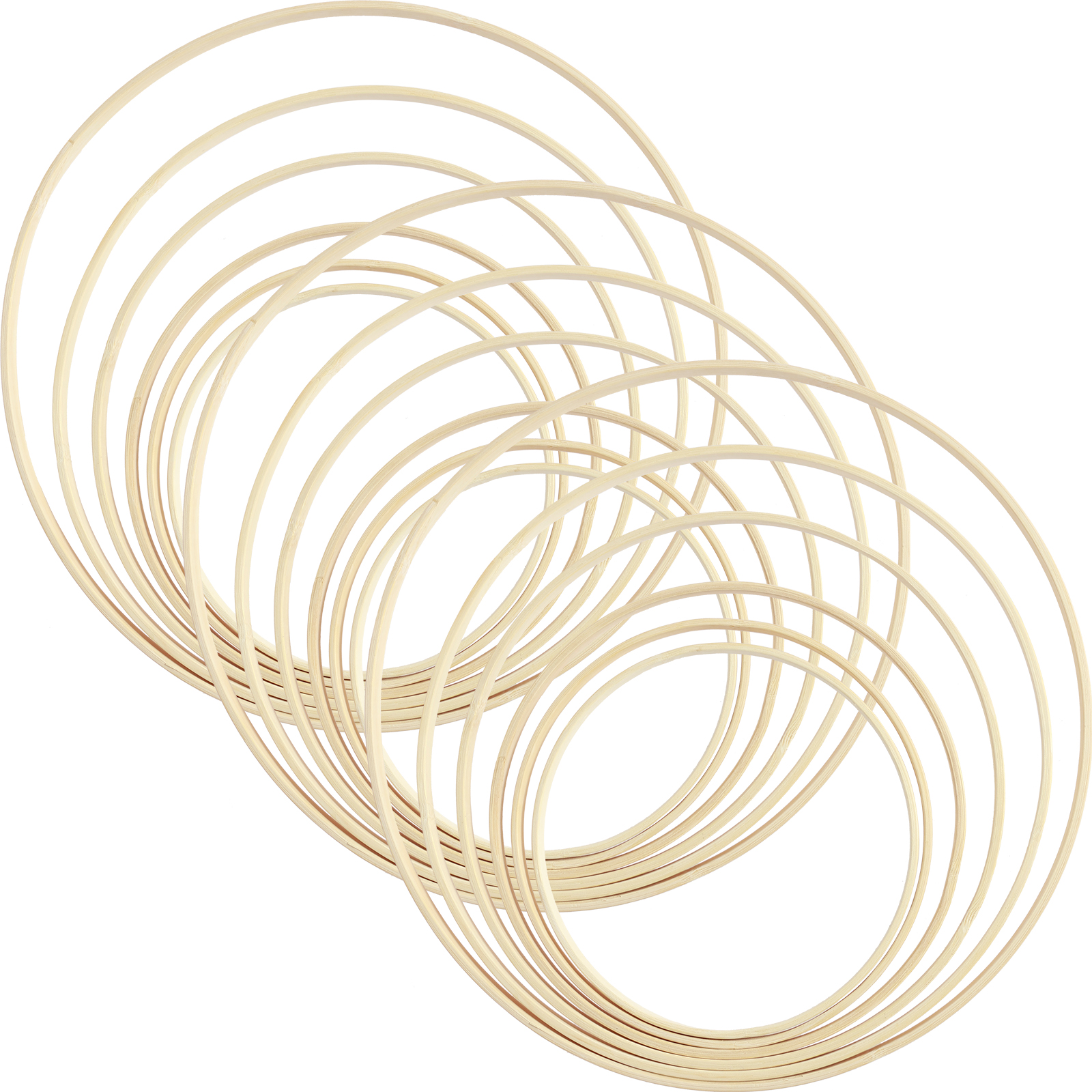 18Pcs Bamboo Rings Set 6 Sizes - Wood Ring Blank ulasan dan harga