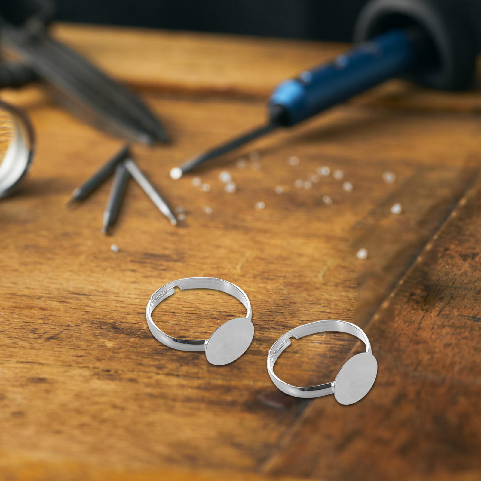 20Pcs Adjustable Blank Ring Fi - Resin Craft Supplies ulasan dan harga