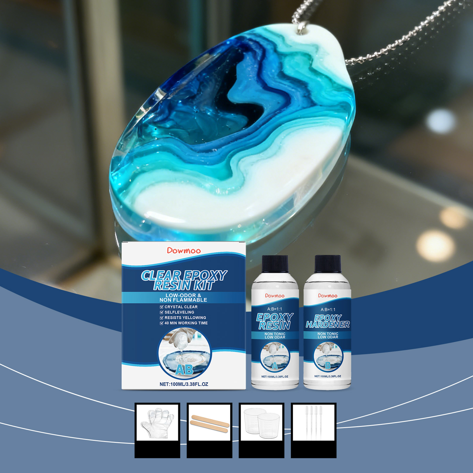 DIY Crystals Clear Epoxys Resi - Resin Jewelry Kit ulasan dan harga