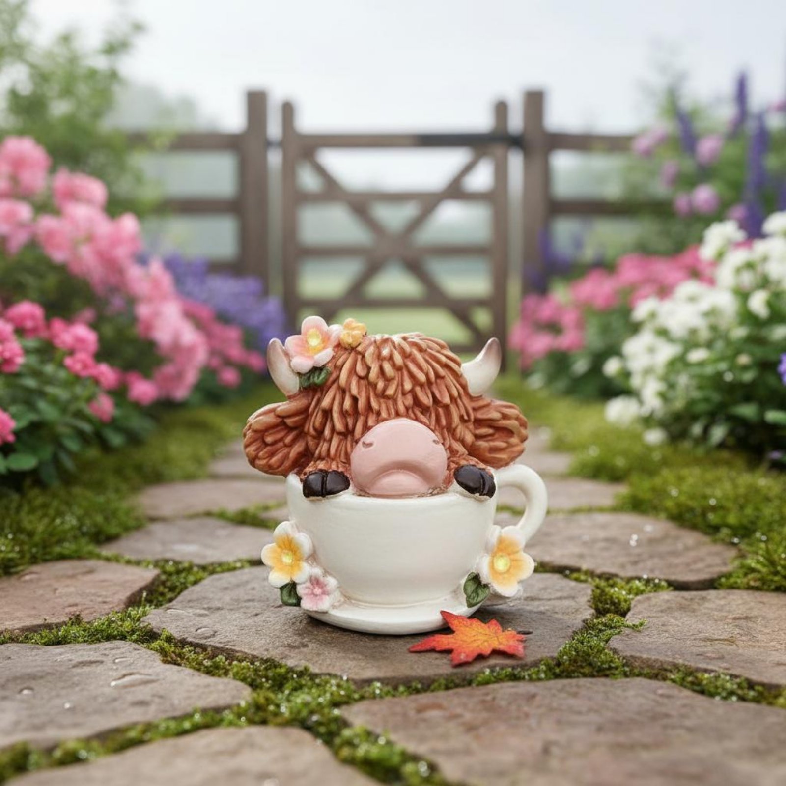 Highland Cow Garden Light Resi - Resin Crafts ulasan dan harga