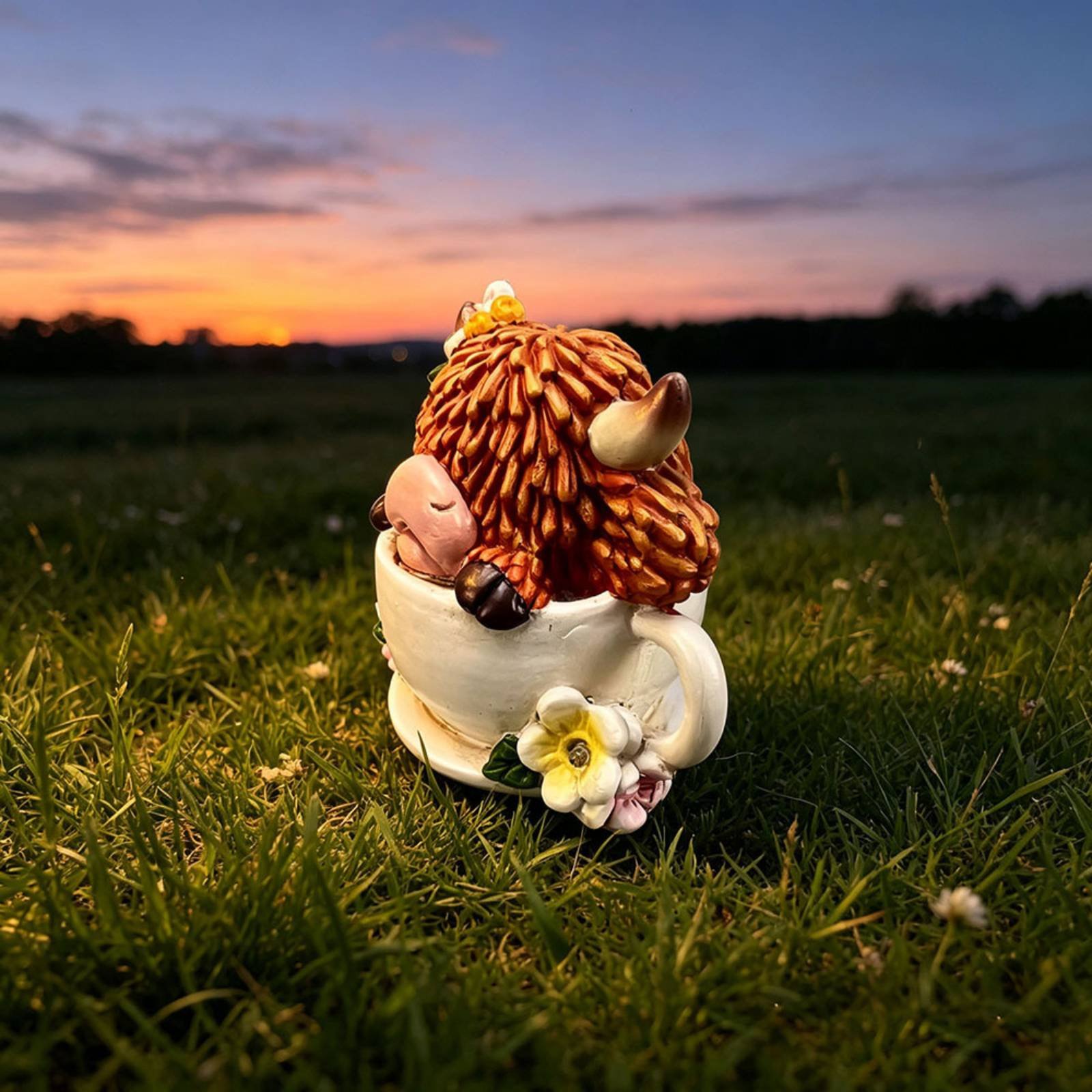 Highland Cow Garden Light Resi - Resin Crafts ulasan dan harga