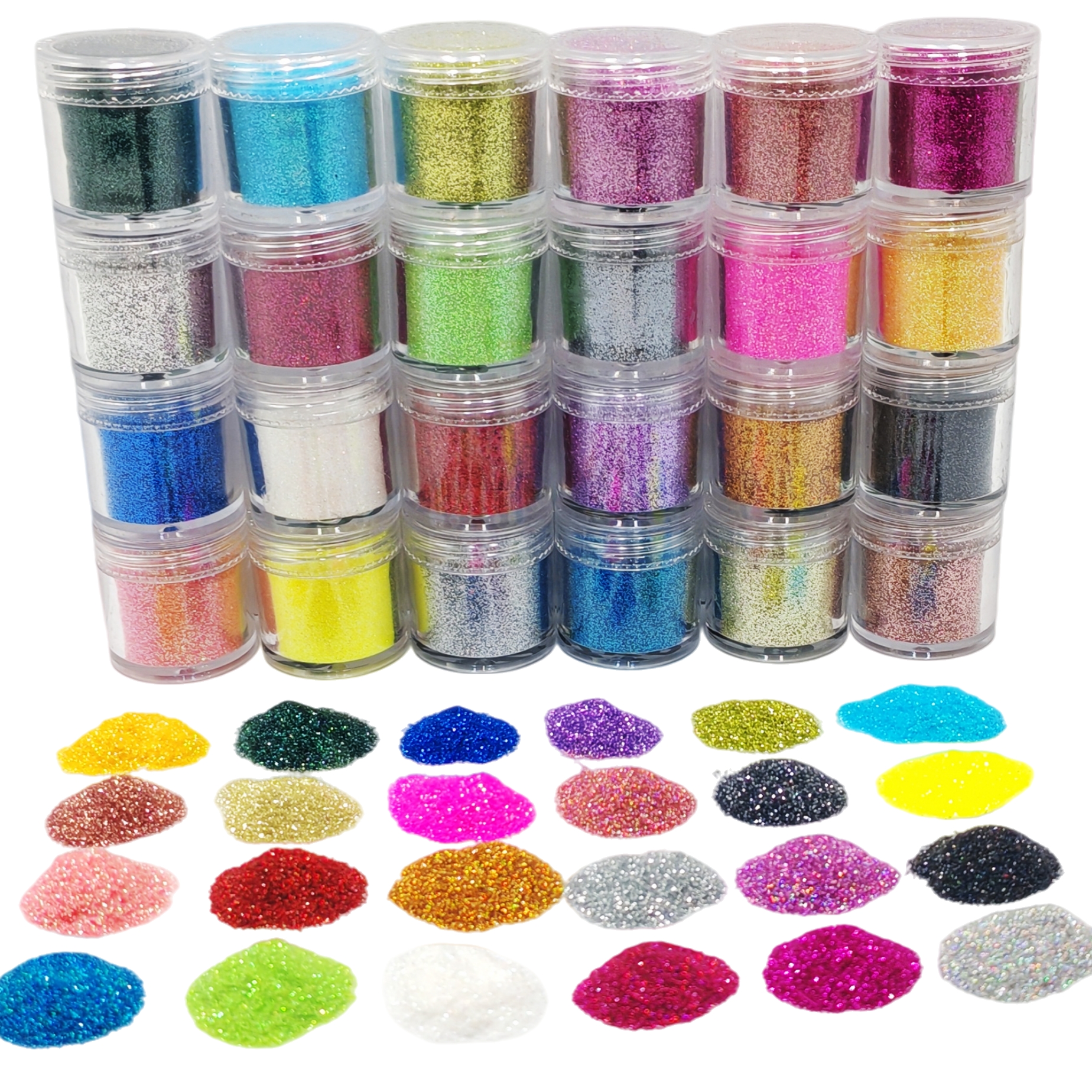 24-Color Cosmetic Iridescent H - Resin Glitter Pack ulasan dan harga