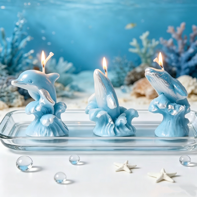 3D Whale & Dolphin with Wave S - Resin Ocean Wave Mold ulasan dan harga