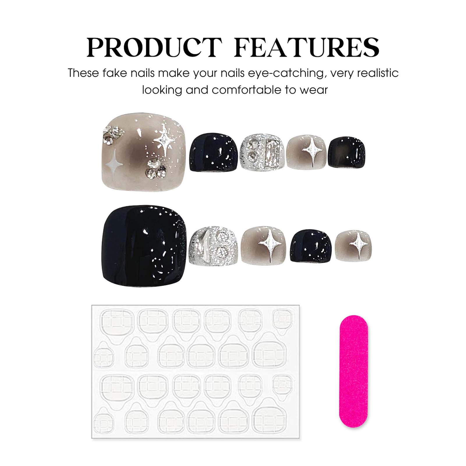 10pcs Glossy Square Fake Toena - Resin Glitter Pack ulasan dan harga