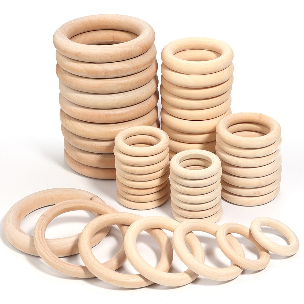 2-10pcs/lot Round Natural Wood - Wood Ring Blank ulasan dan harga