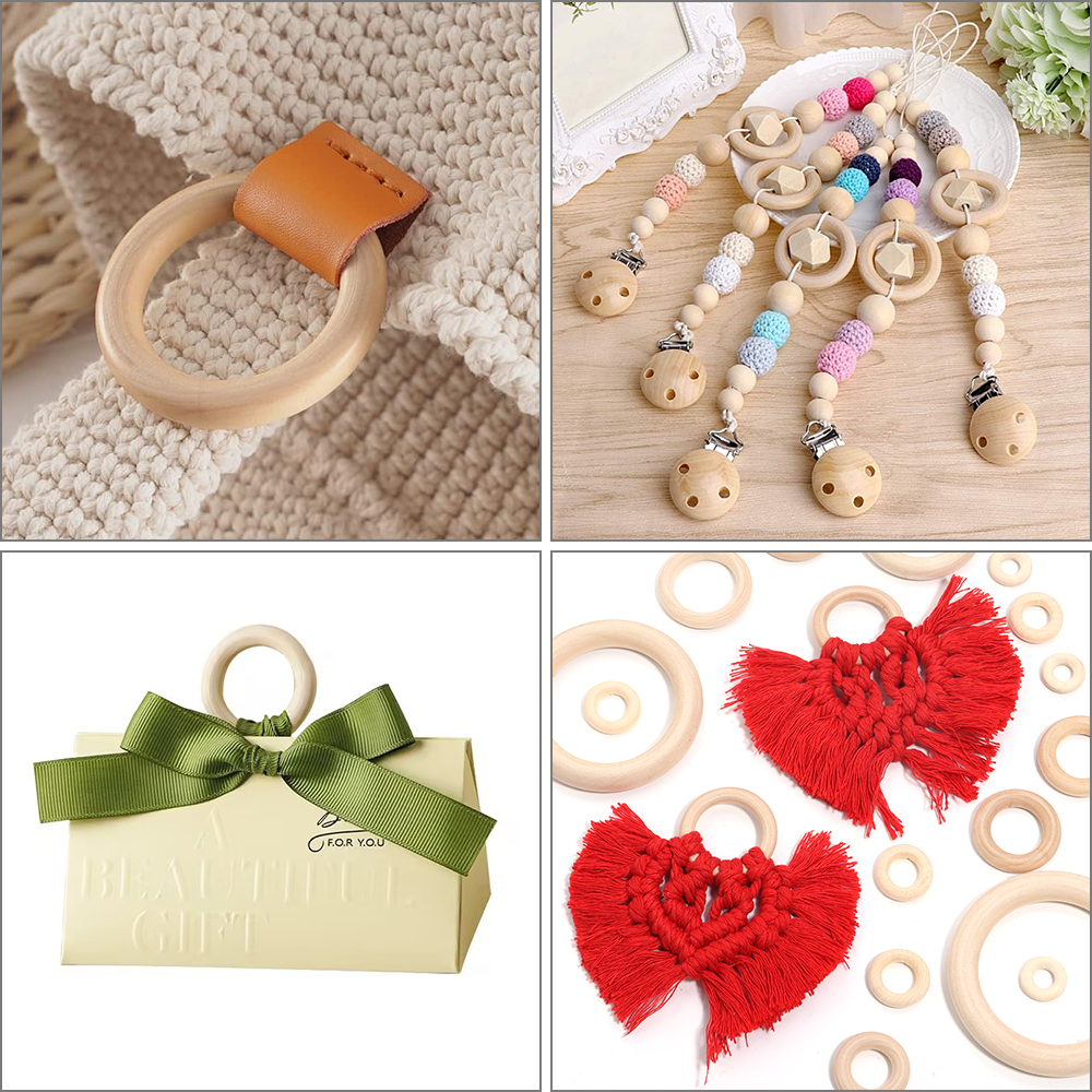 2-10pcs/lot Round Natural Wood - Wood Ring Blank ulasan dan harga