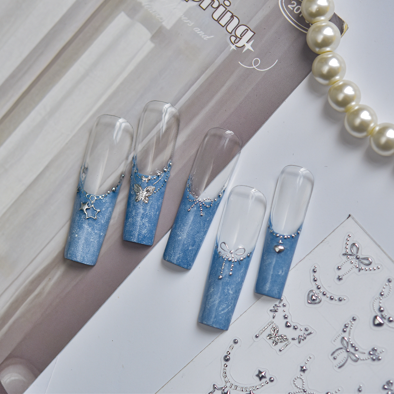 Exquisite Bow Metal Nail Stick - Gold Foil Flakes ulasan dan harga
